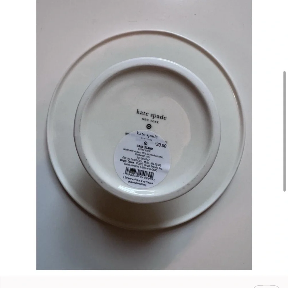 NWT! Kate Spade X Target Green and White Ceramic Cake Desert Dish